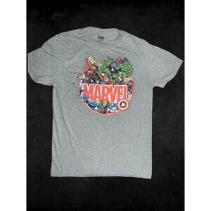 Woman's Marvel Avengers Characters Grey T-Shirt Medium